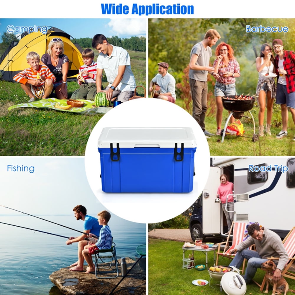 Aimee Lii 58 Quart Leak-Proof Portable Cooler Ice Box for Camping, Outdoor Picnic Camping Equipment, Blue