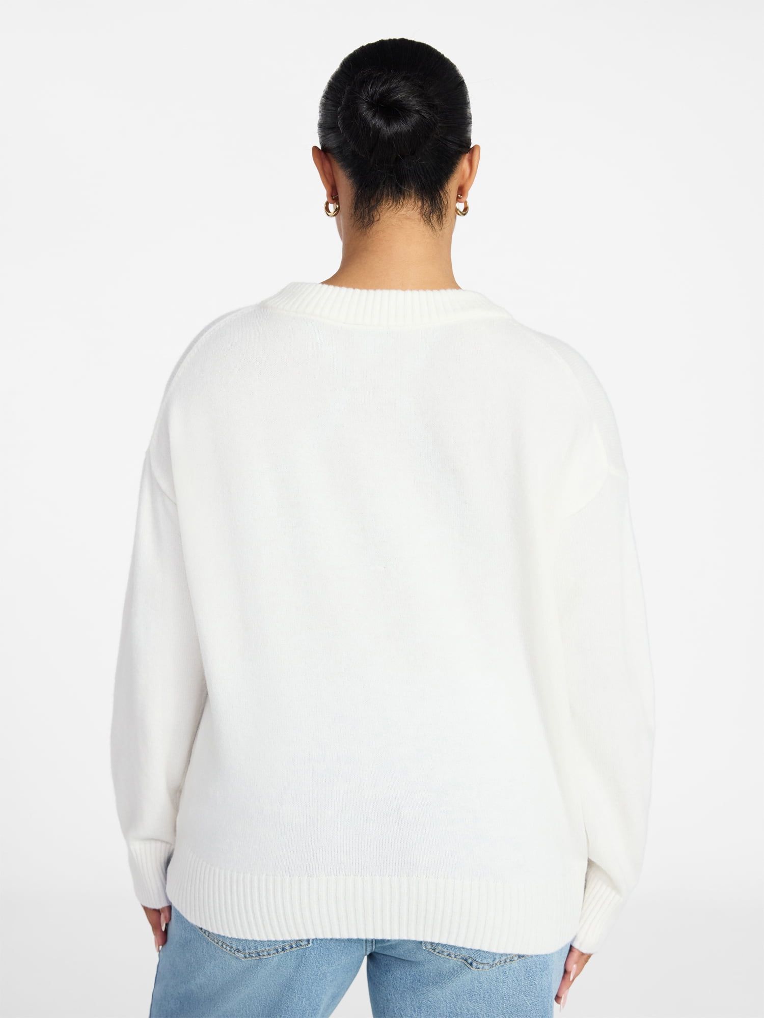 Terra & Sky Women's Plus Size Crewneck Pullover Sweater, Size 0X-5X
