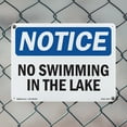 thumbnail image 4 of No Swimming In The Lake OSHA Notice Rigid Plastic Sign 10 Inch x 7 Inch - 5 Pack, 4 of 8