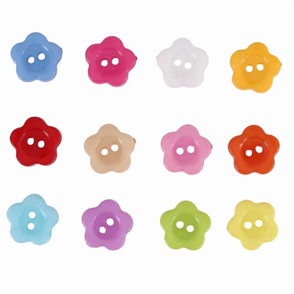 100 Pcs/lot Plastic Buttons Sewing DIY Craft decals for Children Plum flower