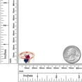 thumbnail image 6 of Gem Stone King 18K Rose Gold Plated Silver Red Created Ruby Blue Created Sapphire and White Moissanite Ring for Women | 1.79 Cttw | Heart Shape 6MM | Wedding Engagement Anniversary Ring | Size 7, 6 of 6