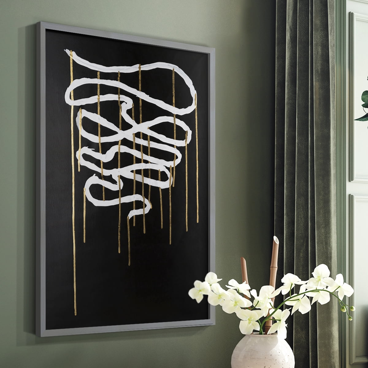 Weeping Ribbon II Framed Print in Gray Solid Wood 8 x 10 Framed Print