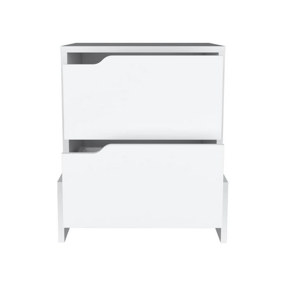 Depot EShop Haines 2-Drawer Engineered Wood Nightstand in White