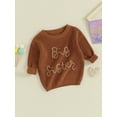 thumbnail image 2 of SUNSIOM Pull pour Filles, Broderie de Lettres, Col Rond, Manches Longues, Automne Hiver, 2 of 8