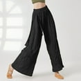 thumbnail image 6 of HAiming Women's Palazzo Pants Trendy Pleated Ribbon Straight Wide Leg Pants Casual Elastic High Waisted Lounge Trouser, 6 of 7