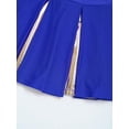 thumbnail image 5 of DPOIS Kids Girls Cheerleading Costume Skirt Set Crop Tops Pleated Skirt Blue 6, 5 of 7
