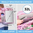 thumbnail image 4 of Mochila SHYLERO Rosa Transparente Extra Grande de 32 L con cierre TSA, 4 of 9