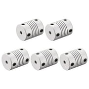 4mm to 4mm Aluminum Alloy Shaft Coupling Flexible Coupler Motor Connector Joint L25xD19 5pcs
