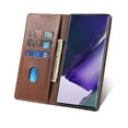 thumbnail image 3 of Leather Wallet Samsung Galaxy Note 20 Ultra Case (Brown) Magnetic Folio Card Slot Holder Flip Kickstand Shockproof Cover, 3 of 5