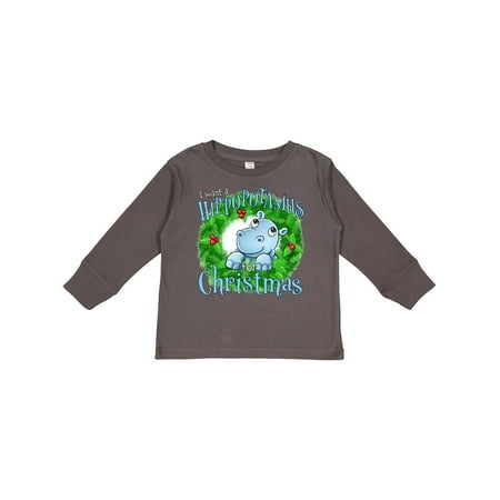 

Inktastic I Want a Hippopotamus for Christmas Gift Toddler Boy or Toddler Girl Long Sleeve T-Shirt