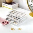 thumbnail image 3 of Joyero ProCase organizador para pendientes con 3 cajones, color gris, 3 of 7