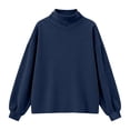 thumbnail image 5 of Mitankcoo Girls Mock Neck Ribbed Top Kids Loose Long Sleeve Pullover Sweatshirt for Fall Winter Casual Daily Outfits 4-15Y, 5 of 8