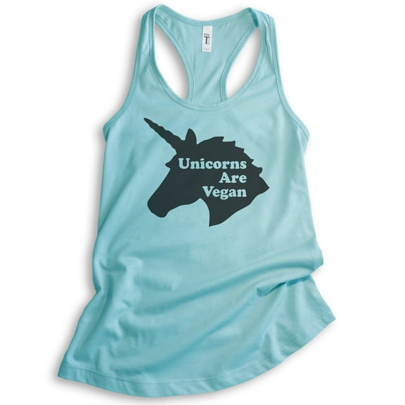 Unicorns Are Vegan Tank Top, Ladies Racerback Tank Top, Vegan Tank, Veganism Tank, Vegan Unicorn Tank, Cancun, Large