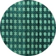 thumbnail image 1 of Ahgly Company Machine Washable Indoor Round Abstract Turquoise Blue Modern Area Rugs, 3' Round, 1 of 4