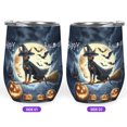 thumbnail image 2 of Happy Halloween Doberman Pinscher Witch Pumpkins Bats 12oz Stainless Steel Wine Tumbler Insulated Cup with Lid Doberman Dog Lover Gifts - 13012, 2 of 5