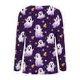 thumbnail image 4 of Bzhegqhd Women's Halloween Printed T-Shirts Long Sleeve Round Neck Loose Fit Casual Fall Graphic Tee Cotton Comfort Top, 4 of 4