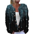 thumbnail image 1 of VEKDONE Cardigan Femme Manches Longues Découpé Couleur Unie Veste Décontractée Bleu TG, 1 of 5