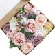 thumbnail image 1 of Flores artificiales, flores de seda falsas para hacer ramos, centros de mesa, arreglos florales, fiestas, baby showers, decoraciones para el hogar (peonía violeta y rosa), 1 of 5