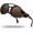 Brown Grey - Polarized, variant on Finnegan Steampunk Retro Sunglasses Men Women with Leather Side Shield Double Bridge Plastic Frame Mens