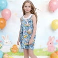 thumbnail image 6 of ATOGUTA Dress for Girls Casual Summer Spaghetti Straps Easter Romper Dresses with Pockets for Kid Size 3T-10. Multicolor, 6 of 6