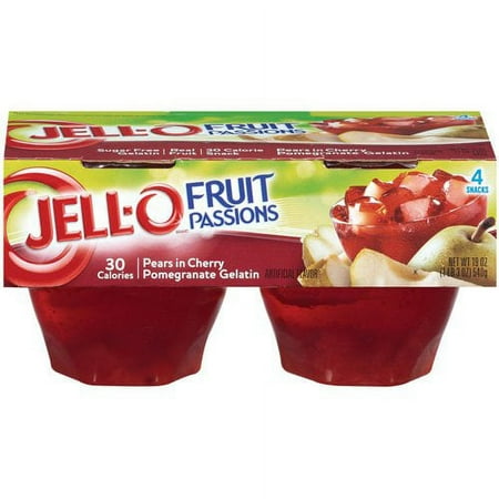 Jell-O: Pears In Cherry Pomegranate Gelatin Fruit Passions, 4 ct
