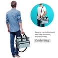 thumbnail image 4 of FORMRS Insulated Cooler Bag 24 Cans Capacity Soft Leakproof Lunch Box with Side Pockets, Gray Snowflake, 4 of 7