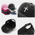 thumbnail image 5 of Baseball Hat AURORADY Men's Washed Cotton Embroidered Baseball Cap Adjustable Dad Hat for Independence Day & Casual Wear, Light Blue One Size Baseball Caps, 5 of 5