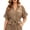 Coffee, variant on Women Lapel Short Sleeve Shirt Half Zip Front Pockets Drawstring Tie Waist Blouse Lightweight Casual Summer Top Khaki M