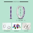thumbnail image 6 of Starchenie Gemstone Huggie Hoop Earrings 925 Sterling Silver Birthstones February Amethyst Jewelry Gift for Women, 6 of 6