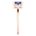 thumbnail image 3 of Solitaire Engagement Ring for Women - 1ct Simulated Tanzanite in 14K Rose Gold Promise Ring, 3 of 6