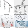 thumbnail image 3 of QPENWEI Paquet de 2 Séchoir à Linge en Acier Inoxydable avec Crochet Coupe - Vent, Porte - Linge, Porte - Manteau avec 8 Clips pour sécher Les Chaussettes, Serviettes, Couches, vêtements pour bébés, G, 3 of 3