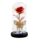 thumbnail image 1 of Fiudx Lámpara Led de Rosa, Cubierta de Vidrio Dorado, Base Hueca, Funciona con Pilas, Romántica, Regalo de San Valentín, Decoración Del Hogar, 20 X 11 X 9 Cm., 1 of 1