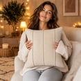 thumbnail image 6 of 18x18 Inch Solid Color Soft Pile Throw Pillow Cover Textured Square Cushion Cover for Sofa and Living Room Decor, 6 of 8