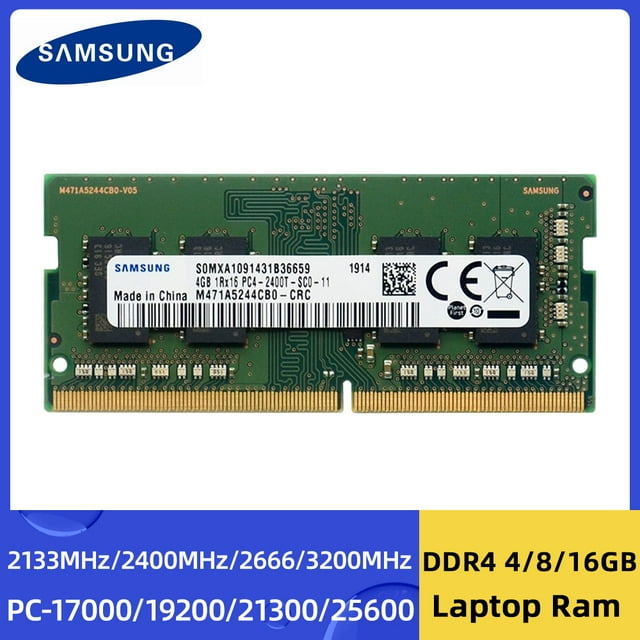 DDR4 16GB 8GB 4GB 3200MHz 2666Mhz 2400MHz 2133MHz SODIMM Memory PC4-2133P 2400T 2666V 3200AA for Notebook Laptop 16GB DDR4 2400 1PCS