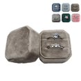 thumbnail image 1 of Caja de terciopelo para anillos dobles, octogonal, para ceremonia de boda, con tapa desmontable, 1 of 5