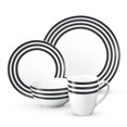 Cruise MultiStriped Collection 16Piece Porcelain Dinnerware Set
