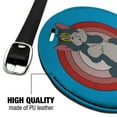 thumbnail image 4 of Tom and Jerry Tom Character Round Leather Luggage Card Suitcase Carry-On ID Tag, 4 of 6