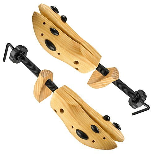 Professional 2-Way Wooden Shoe Stretcher, Deluxe Wooden Shoe Tree for Men or Women, Size Large, 1 Pair