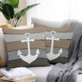 thumbnail image 2 of Throw Pillow Covers 26x26 Inch Set of 2, Anchor Brown Waterproof Outdoor Pillow Covers, Nautical Grey Rustic Farmhouse Wood Grain Decorative Cushion Pillowcases for Couch, Sofa, Bed, Garden, Patio, 2 of 9