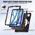 thumbnail image 6 of For iPad Air 11 inch M3 2025/M2 2024 Case, 360 Rotatable Handle Stand, Shoulder Strap, Drop-Proof Design, Black, 6 of 7