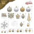 thumbnail image 4 of Lolsea 82pcs Christmas Balls Ornaments Set, Shatterproof Plastic Decor for Xmas Tree with Hanging Strings, Gold & White, 4 of 9
