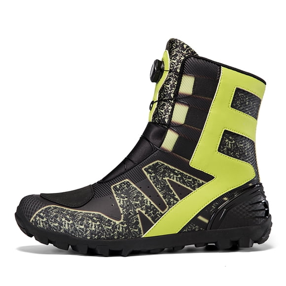 Men's And Women's All-season Motorcycle Riding Boots And Motorcycle Shoes,Black and yellow,42