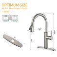 thumbnail image 5 of Boyel Living 4-function Single Handle Kitchen Faucet with Pull -down Spout,Kitchen Sink Faucets with Base Plate Suit to 1 or 3 Holes in Brushed Nickel, 5 of 9