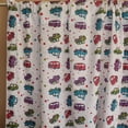 thumbnail image 2 of Cotton Curtain Automobile Print 58 Inch Wide Cars and Trucks White, 2 of 3