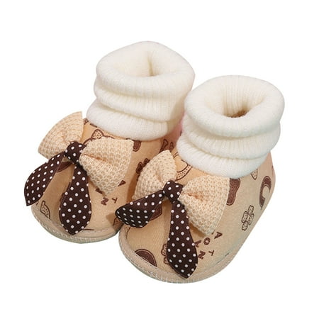 

QUSENLON Baby Booties Newborn Warm Shoes Cozy Winter Boots Sock Shoes Infant Bootie with Non-slip Bottom for 3-11Month Toddlers