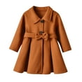 thumbnail image 2 of LYHao Girls Long Coat With Bow Detail Thickened Warm Winter Jacket For Toddler Kids Outerwear Girls Jacket Coat,Sizes 2-3 Years, 2 of 7