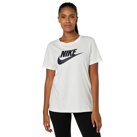 Nike Womens Essential Icon Futura T-Shirt BV6169-100 Size M White/Black ...