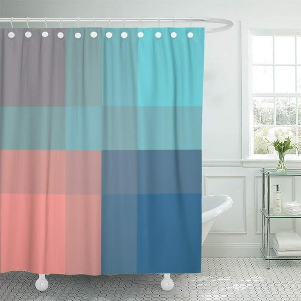 SUTTOM Gray Modern Mid Century Mega Plaid Grey Blue Silver ...