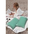 thumbnail image 3 of Pack of 2 Outdoor Pillow Covers, Solid Color Medium Aqua Marine Waterproof Square Throw Pillowcase Cushion Decorative Pillow Covers for Couch Patio Tent, 20x12 in, 3 of 6