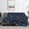 thumbnail image 2 of Balery Cartoon Space Planets Manta de Franela con Dibujo, Lujo Ultra Suave y Cálido, Antipelusa y Resistente a las Arrugas para Cama, Sofá, Camping -60"x50", 2 of 6